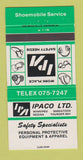 Matchbook Cover - Ipaco Safety Equipment Winnipeg MB Saskatoon SK 30 Strike