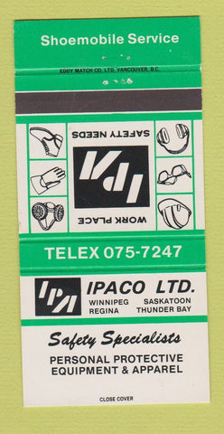 Matchbook Cover - Ipaco Safety Equipment Winnipeg MB Saskatoon SK 30 Strike