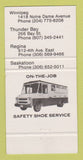 Matchbook Cover - Ipaco Safety Equipment Winnipeg MB Saskatoon SK 30 Strike