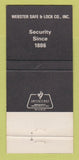 Matchbook Cover - Webster Safe and Lock Deadbolts Memphis TN 30 Strike