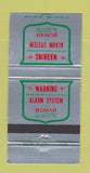 Matchbook Cover - Bomar Alarm Systems St Catharines ON Fort Erie WEAR 30 Strike