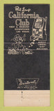 Matchbook Cover - Phil Long's California Club Casino Las Vegas NV 30 Strike