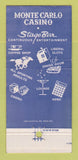 Matchbook Cover - Commercial Hotel Monte Carlo Casino Elko NV 30 Strike