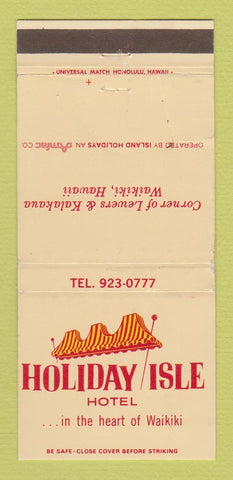 Matchbook Cover - Holiday Isle Hotel Waikiki Hawaii WORN 30 Strike