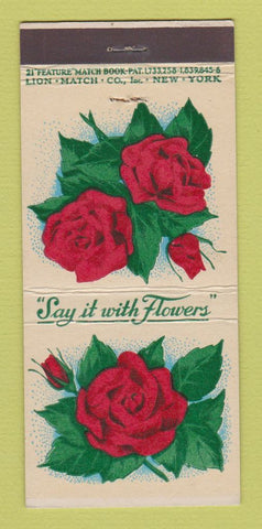 Matchbook Cover - Flowers by Soranno Morristown NJ 21 Strike Feature