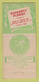 Matchbook Cover - Dockerty Flowers Little Falls NY 21 Strike Feature