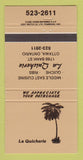 Matchbook Cover - La Quicherie Ottawa ON Middle Eastern Food 30 Strike