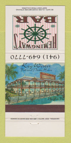 Matchbook Cover - Hemingway's Bar Key West FL 30 Strike