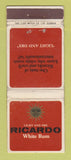 Matchbook Cover - Ricardo White Rum South Africa WEAR Liquor