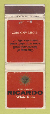 Matchbook Cover - Ricardo White Rum South Africa WEAR Liquor
