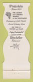 Matchbook Cover - Wein Keller Chalet Suisse Restaurant Altus AR