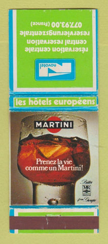 Matchbook Cover - Martini Liquor Les Hotels Europeens France WEAR