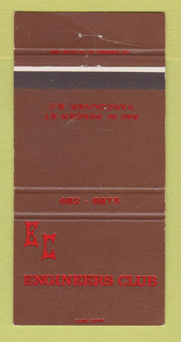 Matchbook Cover - Engineers Club Vancouver BC 30 Strike