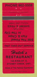 Matchbook Cover - Hutch's Restaurant Hamilton ON RED 30 Strike