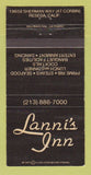 Matchbook Cover - Lanni's Inn Reseda CA Restaurant WEAR 30 Strike