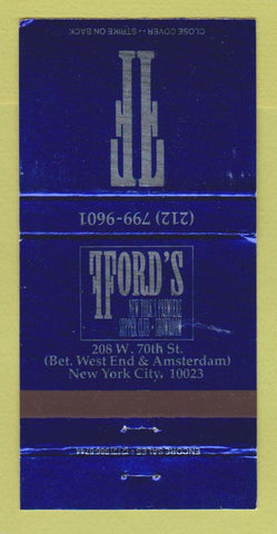 Matchbook Cover - Ford's Supper Club New York City 30 Strike