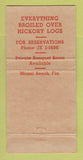 Matchbook Cover - Hickory House Restaurant Miami Beach FL 30 Strike