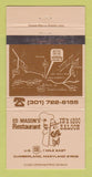 Matchbook Cover - Ed Mason's Restaurant JB's 1890 Saloon Cumberland MD 30 Strike