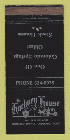 Matchbook Cover - Hackney House Colorado Springs Steak Restaurant WEAR 30 Strike