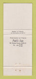 Matchbook Cover - Bini Bitter Lemon Tonic Drink France