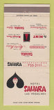 Matchbook Cover - Hotel Sahara Las Vegas NV Casino 30 Strike