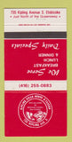 Matchbook Cover - Kipling Steak House Tavern Etobicoke ON 30 Strike