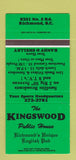 Matchbook Cover - Kingswood Public House Richmond BC restaurant SAMPLE 30 Strike