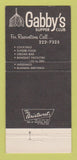 Matchbook Cover - Gabby's Supper Club West St Paul MN 30 Strike