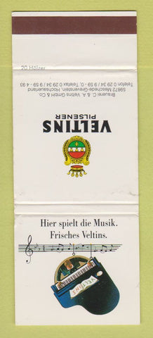 Matchbook Cover - Veltins Pilsener Beer Germany
