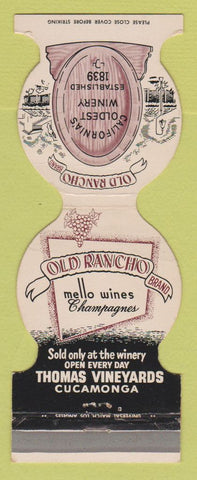 Matchbook Cover - Old Rancho Wines Cucamonga CA Jewelite