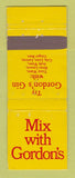 Matchbook Cover - Gordon's Gin Liquor WORN
