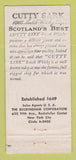 Matchbook Cover - Cutty Sark Whiskey Liquor WORN 21 Strike Feature