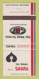 Matchbook Cover - Sahara Tahoe Hotel Casino Las Vegas NV 30 Strike