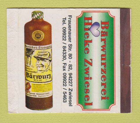 Matchbox - Barwurzerei Liquor Zwiesel Germany