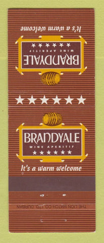 Matchbook Cover - Brandyale Wine Aperitif Liquor South Africa