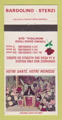 Matchbook Cover - Bardolino Sterzi Liquor Wine Montreal QC 30 Strike