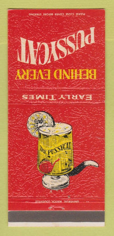 Matchbook Cover - Early Times Whiskey Liquor Pussycat Louisville KY 30 Strike