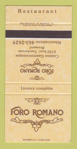 Matchbook Cover - Foro Romano Restaurant Brossard QC 30 Strike