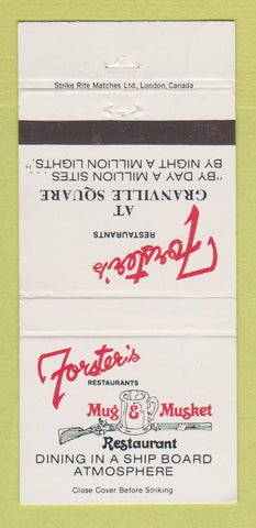 Matchbook Cover - Forster's Granville Square Surrey Vancouver BC 30 Strike