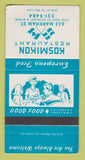 Matchbook Cover - Kosmikon Restaurant Toronto ON WORN 30 Strike