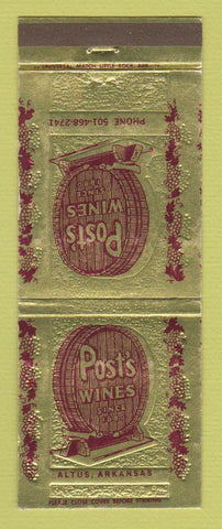 Matchbook Cover - Post's Wines Altus AR 30 Strike