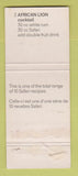 Matchbook Cover - Safari African Drink Liquor WEAR