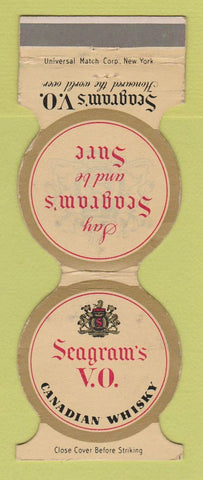 Matchbook Cover - Seagram's VO Liquor Whiskey Jewelite WEAR 30 Strike