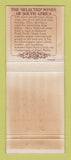 Matchbook Cover - Paarl Perle Liquor South Africa WEAR