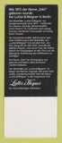 Matchbook Cover Feiern Sie Mit Liquor Berlin Feiert Mit 1987 Germany SAMPLE WEAR