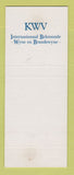 Matchbook Cover - KWV Brandy Wine Liquor South Africa Paarl SAMPLE