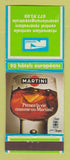 Matchbook Cover - Martini Liquor Novotel Hotels France WEAR