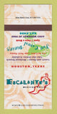 Matchbook Cover - Escalante's Mexican Grill Houston TX 30 Strike