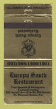 Matchbook Cover - Europa South Restaurant Point Pleasant Beach NJ WORN 30 Strike