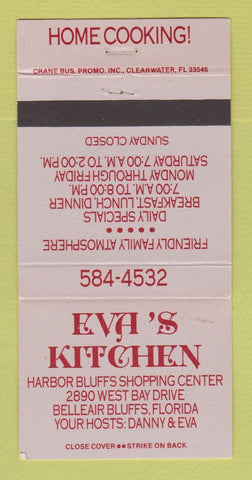 Matchbook Cover - Eva's Kitchen Restaurant Belleair Bluffs FL 30 Strike